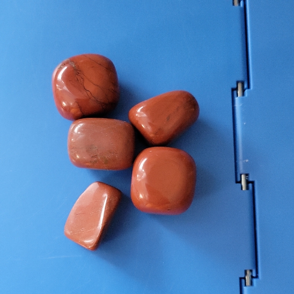 Tumbled Red Jasper Stones - Polished Gems (5 pcs)